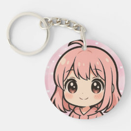 Llavero Cute Kawaii Anime Girl Face Keychain