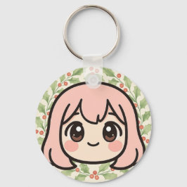 Llavero Cute Kawaii Anime Girl Face Keychain – Pastel Chib