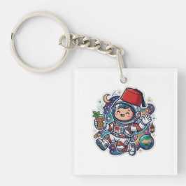 Llavero Cute Kawaii Astronauta Marroquí Sticker de Té de M