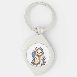Llavero Cute Kawaii Capa Marroquí Barnous y Mano de Khamsa
