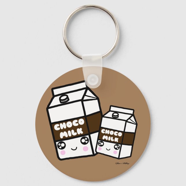 Llavero Cute Kawaii Chocolate Leche Dairy Foodie BFF (Anverso)