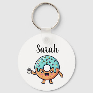 Llavero Cute Kawaii Donut Lovers Personalized Keychain