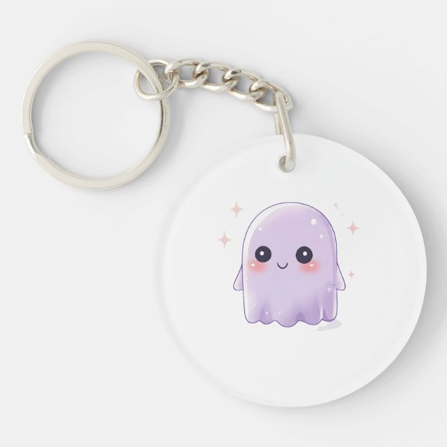 Llavero Cute Kawaii Ghost Keychain | Cozy Halloween  (Frente)