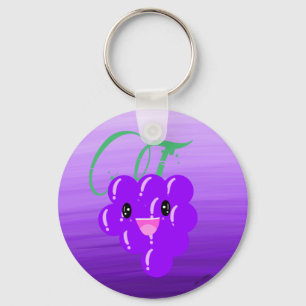 Llavero Cute Kawaii Grape Fruit Lover Foodie Ombre Púrpura