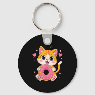 Llavero Cute Kawaii Kitten sosteniendo gráfico divertidísi