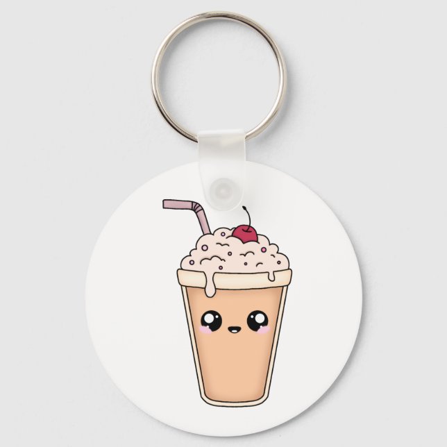 Llavero Cute Kawaii Milkshake Keychain – Fun Sticker Desig (Anverso)