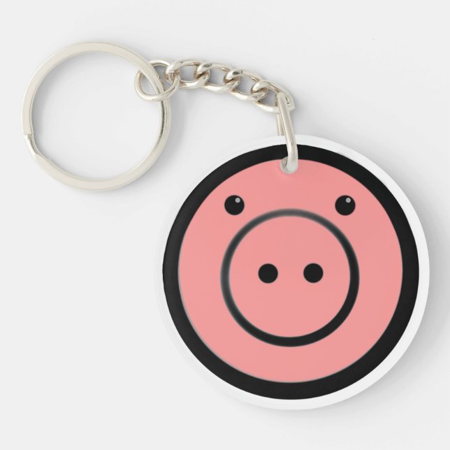 Llavero Cute Kawaii Pink Piggy Vector de Cerdo (Frente)