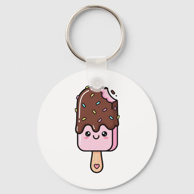 Llavero Cute Kawaii Popsicle Sonriente (Anverso)