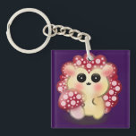 Llavero Cute Kawaii Red Mushroom Hedgehog Toadstool Art<br><div class="desc">Add a touch of forest magic to your day with this incredibly cute Mushroom Hedgehog design! This adorable woodland hybrid character features a glossy red toadstool cap with pink dots and big, sweet anime-style eyes. This kawaii illustration perfectly captures the trendy cottagecore and fairycore aesthetics. It makes a wonderful gift...</div>