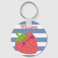 Cute Kawaii Strawberry Striped Personalizado