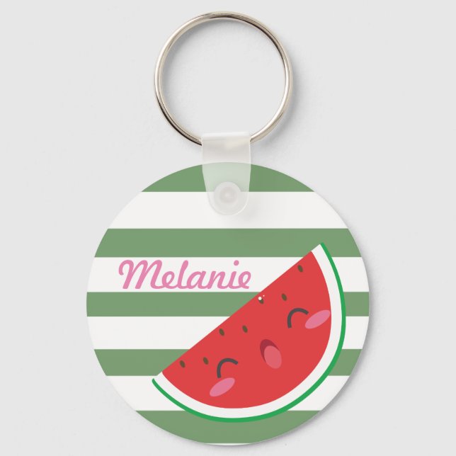 Llavero Cute Kawaii Watermelon personalizado (Anverso)