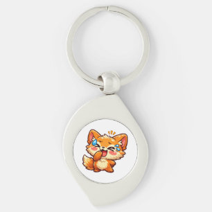 Llavero Cute Kawaii Zorro Naranja Llorando Sticker de Lágr