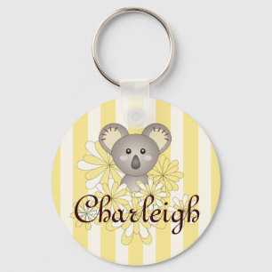 Llavero Cute Koala Bebé Dibujo Animado Raya Amarilla Niños