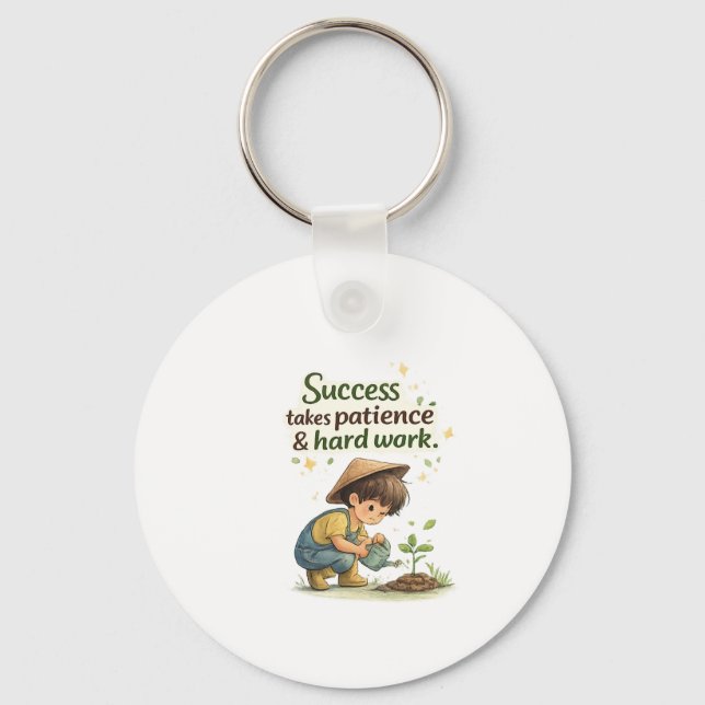Llavero Cute Little Boy Success & Hard Work Keychain2 (Anverso)