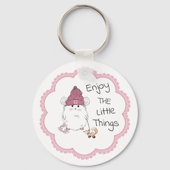 Llavero Cute Little Hamster "Enjoy The Little Things" (Anverso)