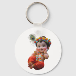 Llavero Cute Little Krishna Póster de Arte Tradicional Ind