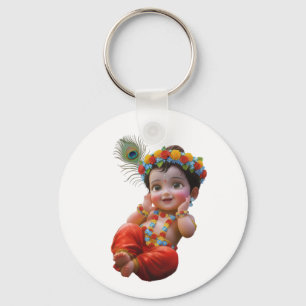 Llavero Cute Little Krishna Póster de Arte Tradicional Ind