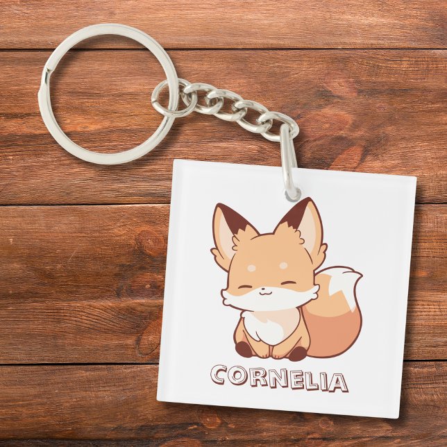 Llavero Cute Little Smiling Fox Personalized Name  (Subido por el creador)