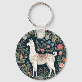 Llavero Cute Llama Elegante Floral