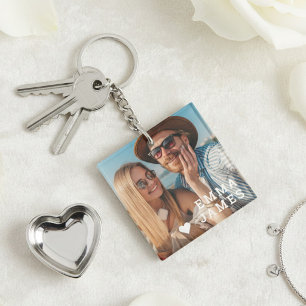 Llavero Cute Love Heart Foto Parejas Nombres Personalizado