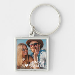 Llavero Cute Love Heart Photo Couples Personalized Names