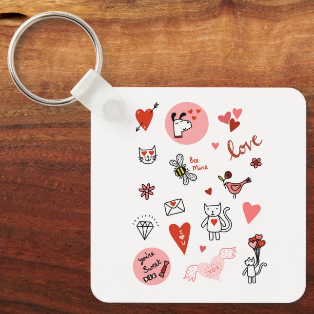 Llavero Cute Love Personalizado (Anverso)