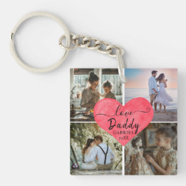 Llavero Cute Love You 'Daddy' Personalizado Collage de fot