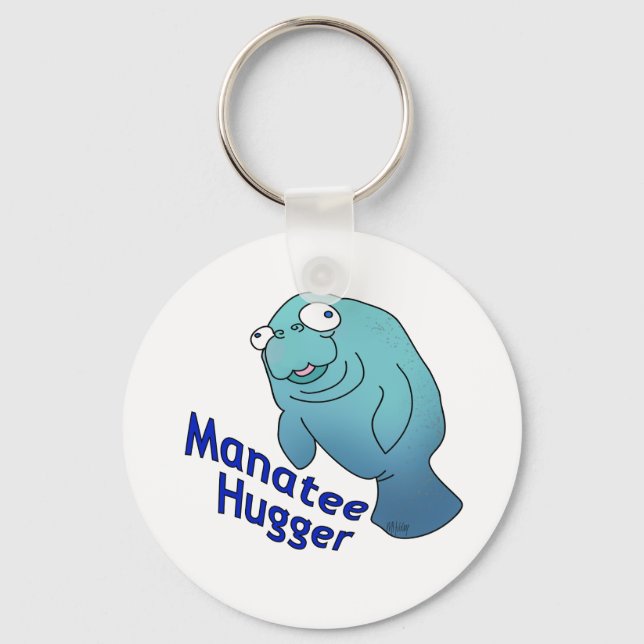 Llavero Cute Manatee Hugger Cartoon Animal (Anverso)
