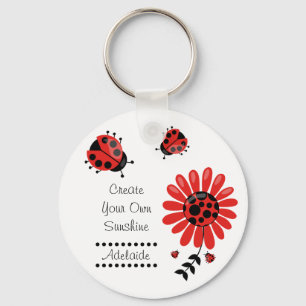 Llavero Cute Mariquita Roja Personalizada Moderna