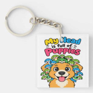 Llavero Cute Medusa Cachorro Perro Mitológico Divertido Ma