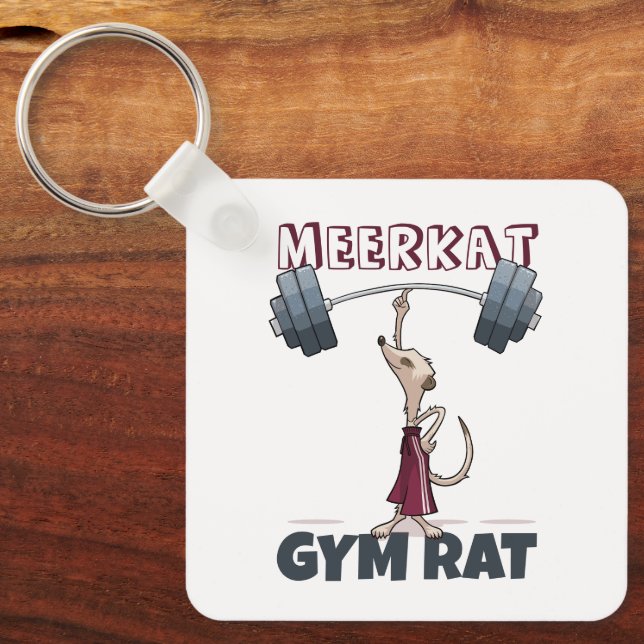Llavero Cute Meerkat Gym Rat Funny Weightlifer Personaliza (Anverso)