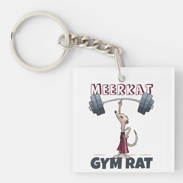 Llavero Cute Meerkat Gym Rat Funny Weightlifer Personaliza (Frente)