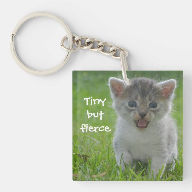Llavero Cute Meow Kitten Pequeño pero Feroz (Frente)