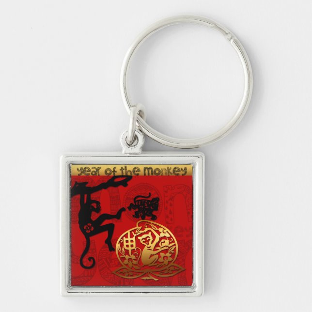 Llavero Cute Monkey Chinese Year Zodiac Birthday keychain (Frente)