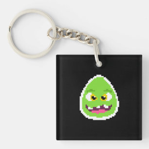 Llavero Cute monstruo de huevo pixelado