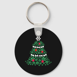 Llavero Cute Navidad Perro Paw Árbol de Navidad Amantes De