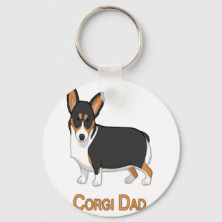 Llavero Cute negro tricolor pembroke Corgi Dad Dog Amantes