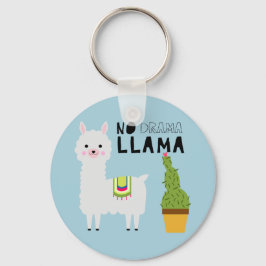 Llavero Cute No drama llama succulents cactus fiesta azul