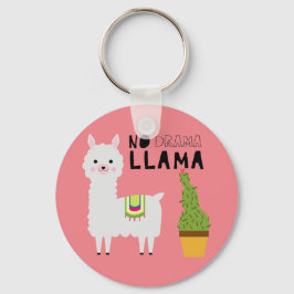 Llavero Cute No drama llama succulents cactus fiesta rosa