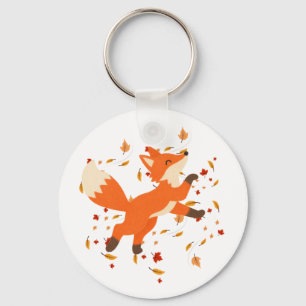 Llavero Cute Orange Origami Fox Acrílico