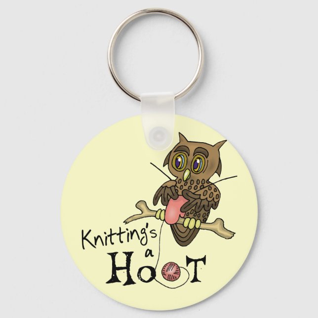 Llavero Cute Owl Knitting Keychain (Anverso)