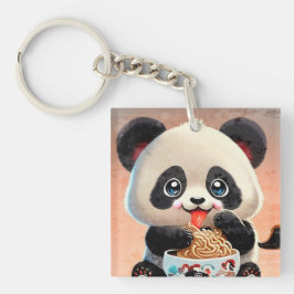 Llavero Cute Panda comiendo Ramen