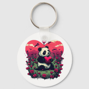 Llavero Cute Panda Holding Heart - Valentine's Day Gift