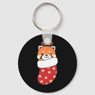 Llavero Cute Pandas Rojos En Las Bolsas De Navidades Para