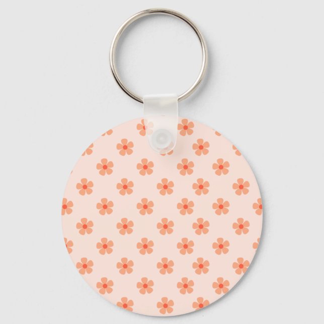 Llavero Cute Peach Flower Pattern Minimal Floral Aesthetic (Anverso)