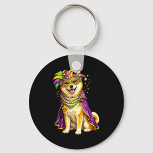 Llavero Cute perro Shiba Inu de Mardi Gras _1