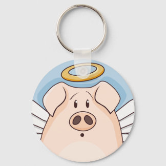 Llavero Cute Personalizado Angel Pig