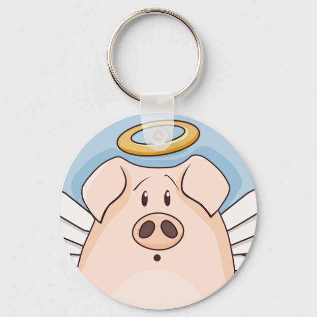 Llavero Cute Personalizado Angel Pig (Anverso)