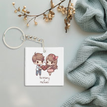Cute Personalizado Chibi Estilo Valentine Pareja