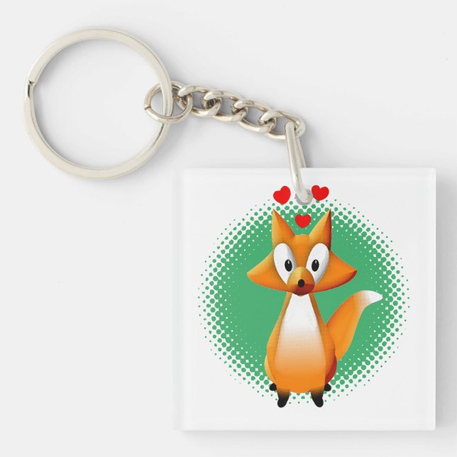Llavero Cute Personalizado Fox Animal (Frente)